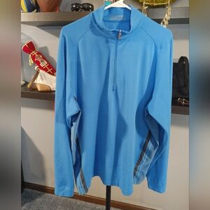 Men's Nike Blue Quarter-Zip Long Sleeve Pullover. Size Large